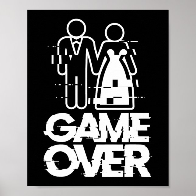 Póster Juego sobre Glitch Bride Groom Funny Boda (Frente)