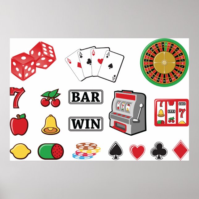 Póster Juegos de Casino de juegos de azar (Frente)