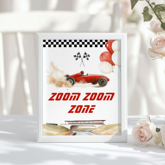 Póster Juegos de cumpleaños de zona de zoom rojo de coche (Subido por el creador)