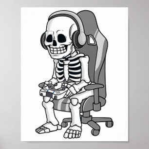 Póster Juegos de Halloween Skeleton Alarmante Niños de ju