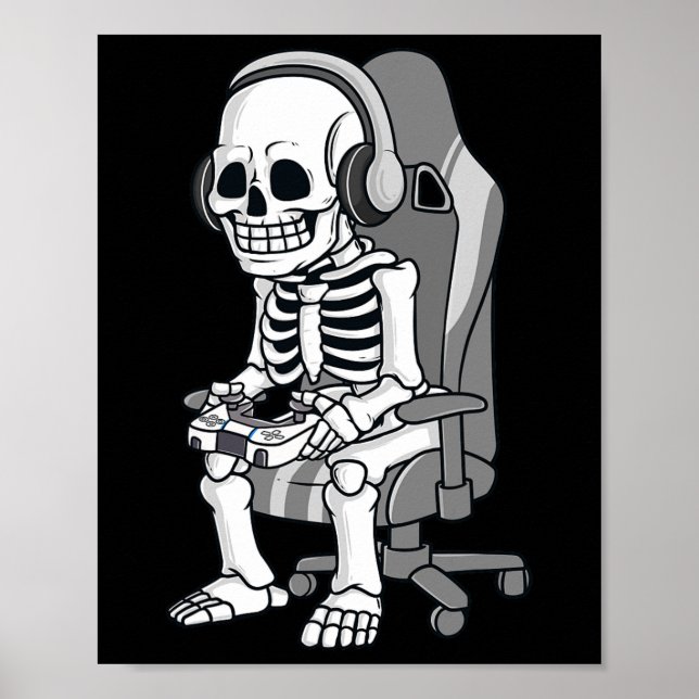 Póster Juegos de Halloween Skeleton Alarmante Niños de ju (Frente)