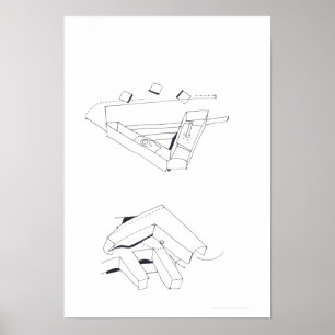 Póster Juegos de la construcción con cubos de monograma V