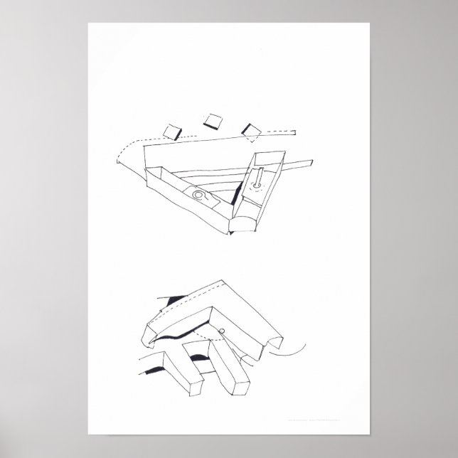 Póster Juegos de la construcción con cubos de monograma V (Frente)