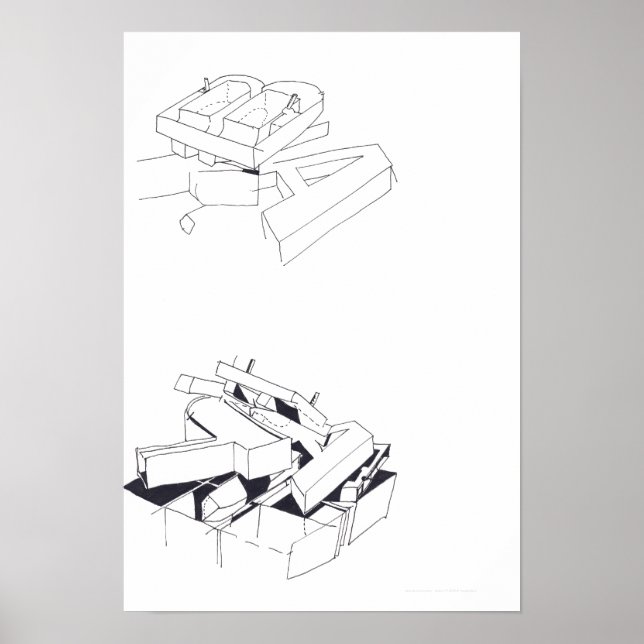 Póster Juegos de la construcción Dibujo 7 con B y Monogra (Frente)