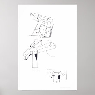 Póster Juegos de la construcción K Plano de monograma 19 