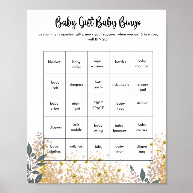 Póster Juegos de la ducha para bebés de Deer (Frente)