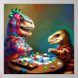 Póster Juegos de mesa T Rexs