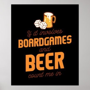 Póster Juegos de mesa y cerveza
