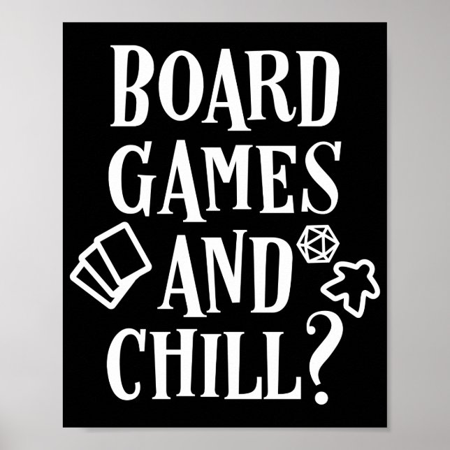 Póster Juegos de mesa y el menú Chill (Frente)