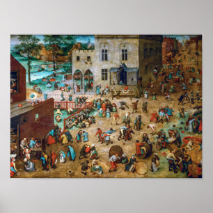 Póster Juegos de niños Pieter Bruegel el Viejo