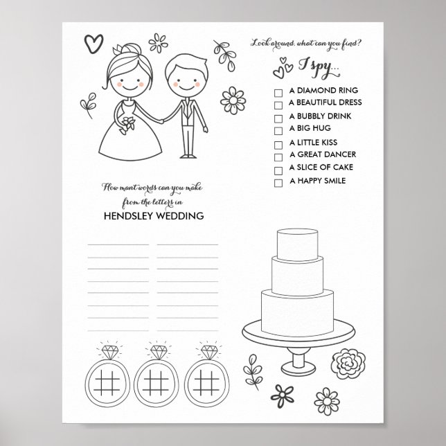 Póster Juegos de Palabras de Costumbre de Boda Descargar (Frente)