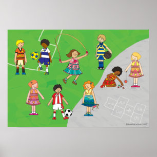 Póster Juegos de recreo para niños y chicas poster