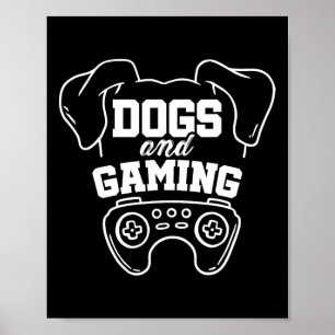 Póster Juegos De Videojuegos De Perros Y Jugadores De Jue