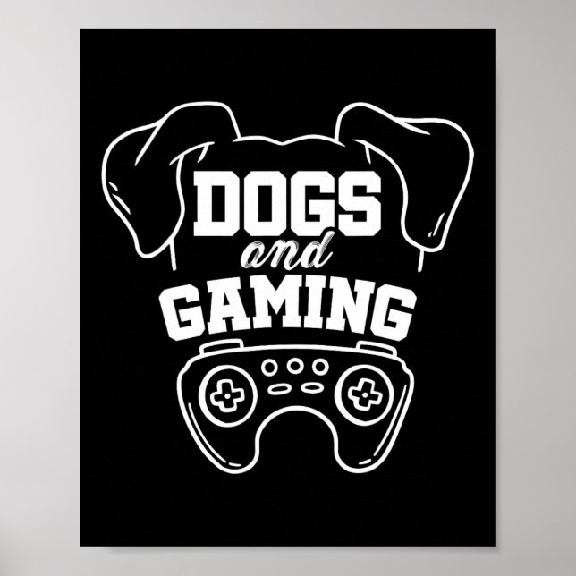 Póster Juegos De Videojuegos De Perros Y Jugadores De Jue (Frente)
