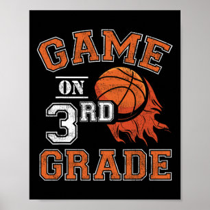 Póster Juegos divertidos en el tercer grado de baloncesto