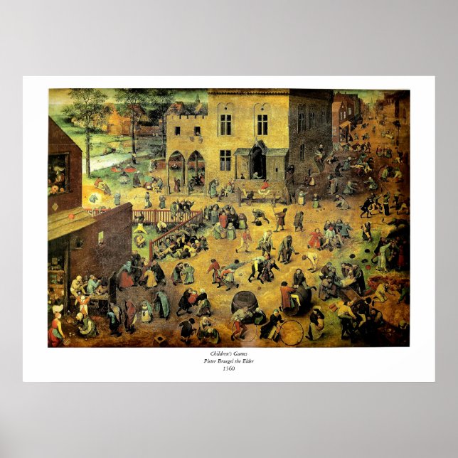 Póster "Juegos infantiles" de Pieter Bruegel - 1560 (Frente)