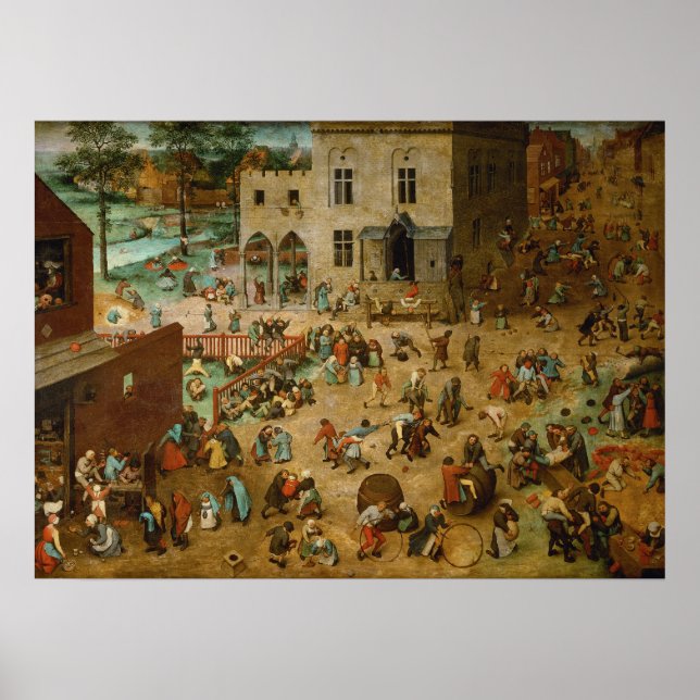 Póster Juegos infantiles de Pieter Bruegel, el anciano (Frente)