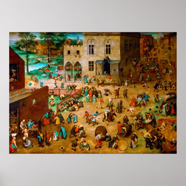 Póster Juegos infantiles de Pieter Bruegel el mayor 1560 (Frente)