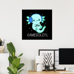 Póster Juegos Kawaii Ajolote Jugador