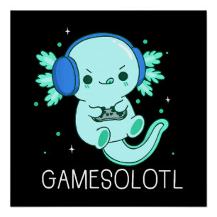 Póster Juegos Kawaii Ajolote Jugador