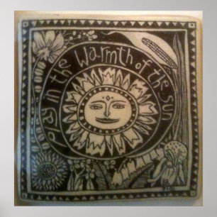 Póster juegue en el calor de la baldosa cerámica del sol