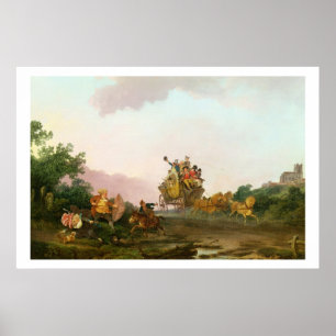 Póster Juerguistas en un coche, c.1785-90 (aceite en