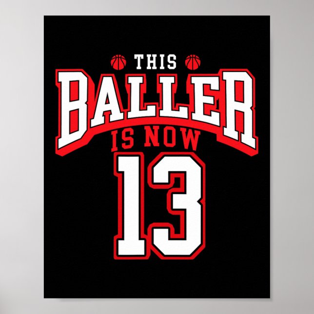 Póster Jueves 13 de cumpleaños de Baloncesto (Frente)