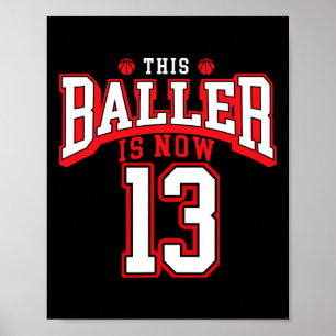 Póster Jueves 13 de cumpleaños de Baloncesto