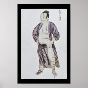 Póster Jueyin del pie del meridiano de acupuntura