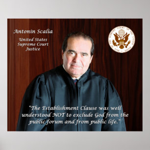 Póster Juez del Tribunal Supremo Antonin Scalia y sello