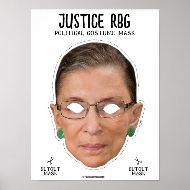Póster Juez Ginsburg RBG Máscara de disfraces (Frente)