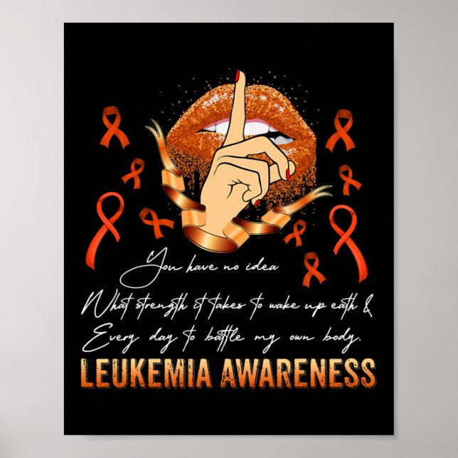 Póster Juez Me Leukemia Guerrero de Concienciación Naranj (Frente)