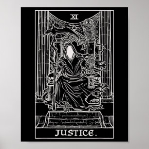 Póster Juez Tarot Card Grim Reaper Halloween Gótico Horr