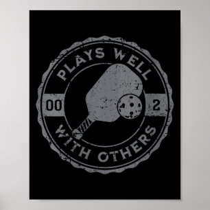 Póster Jugadas divertidas de pickleball de mujeres con ot