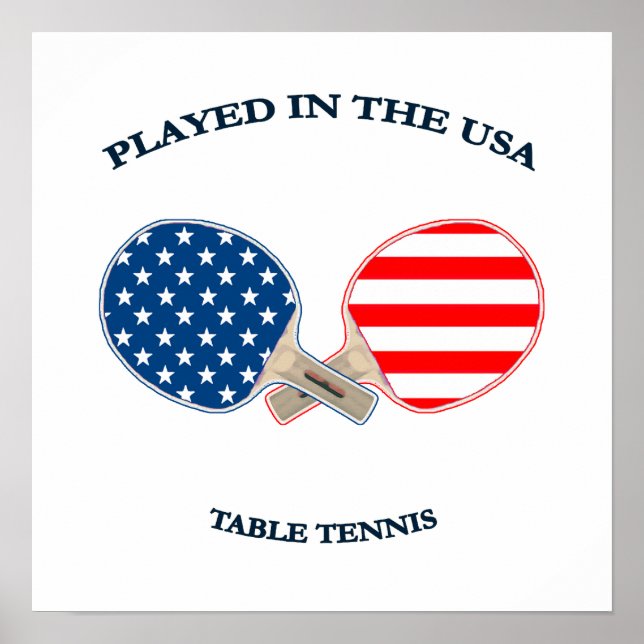 Póster Jugado en tenis de mesa en Estados Unidos (Frente)