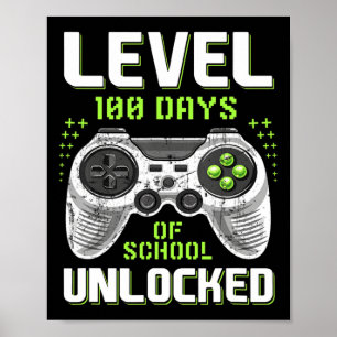Póster Jugador 100º Día De Nivel Escolar 100 Días Desbloq