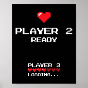 Póster Jugador 2 Jugador 3 Cargando - Juegos Retro -