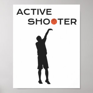 Póster Jugador activo de baloncesto Baloncestista Balonce