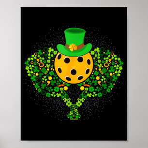 Póster Jugador afortunado de pickleball día de San Patric