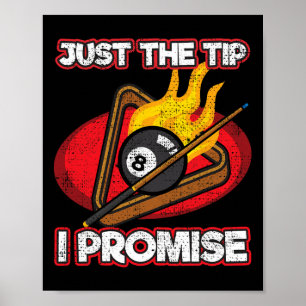 Póster Jugador Billiards Just the Tip Promise Magic Shot 