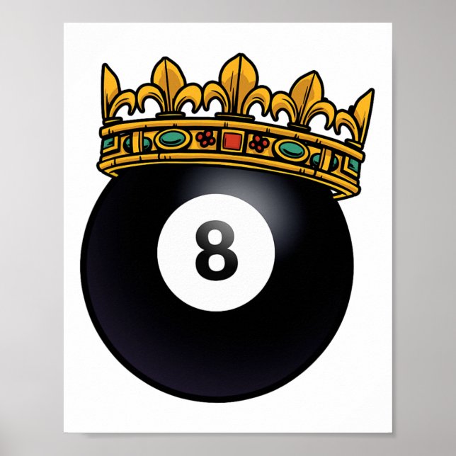 Póster Jugador Billiards King Crown Pool Table Snooker Py (Frente)
