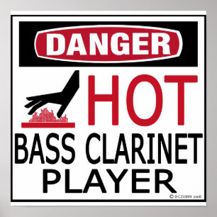 Póster Jugador caliente del clarinete bajo