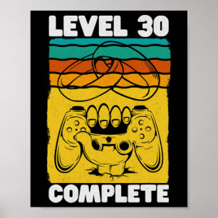 Póster Jugador Completo Nivel 30 - Bodas Vintage 30 Anive