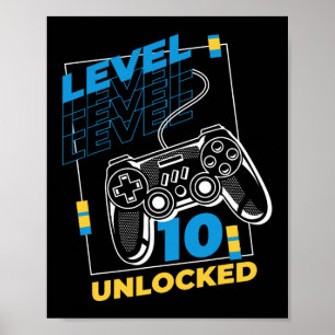 Póster Jugador de 10 años Jugando 10 cumpleaños - Nivel 1
