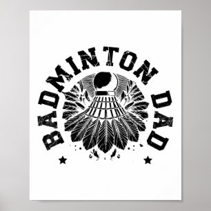 Póster Jugador de bádminton astronauta lanzadera