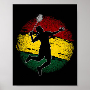Póster Jugador de Badminton Bandera ghanesa Ghana 1