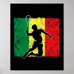 Póster Jugador de Badminton Bandera senegalesa Senegal 1