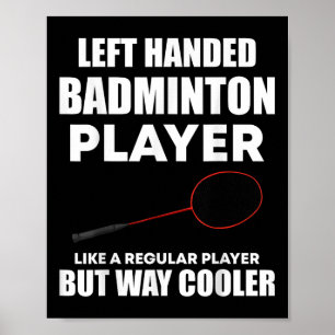 Póster Jugador de bádminton con la izquierda divertido di