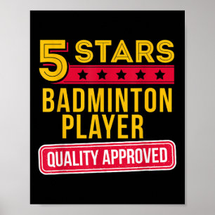 Póster Jugador de bádminton de 5 estrellas - Gif divertid