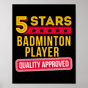 Póster Jugador de Badminton de 5 estrellas - Gracioso Rac
